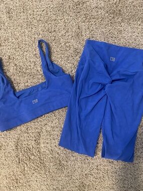 CSB Womens Blue Leggings & Sports Bra Set